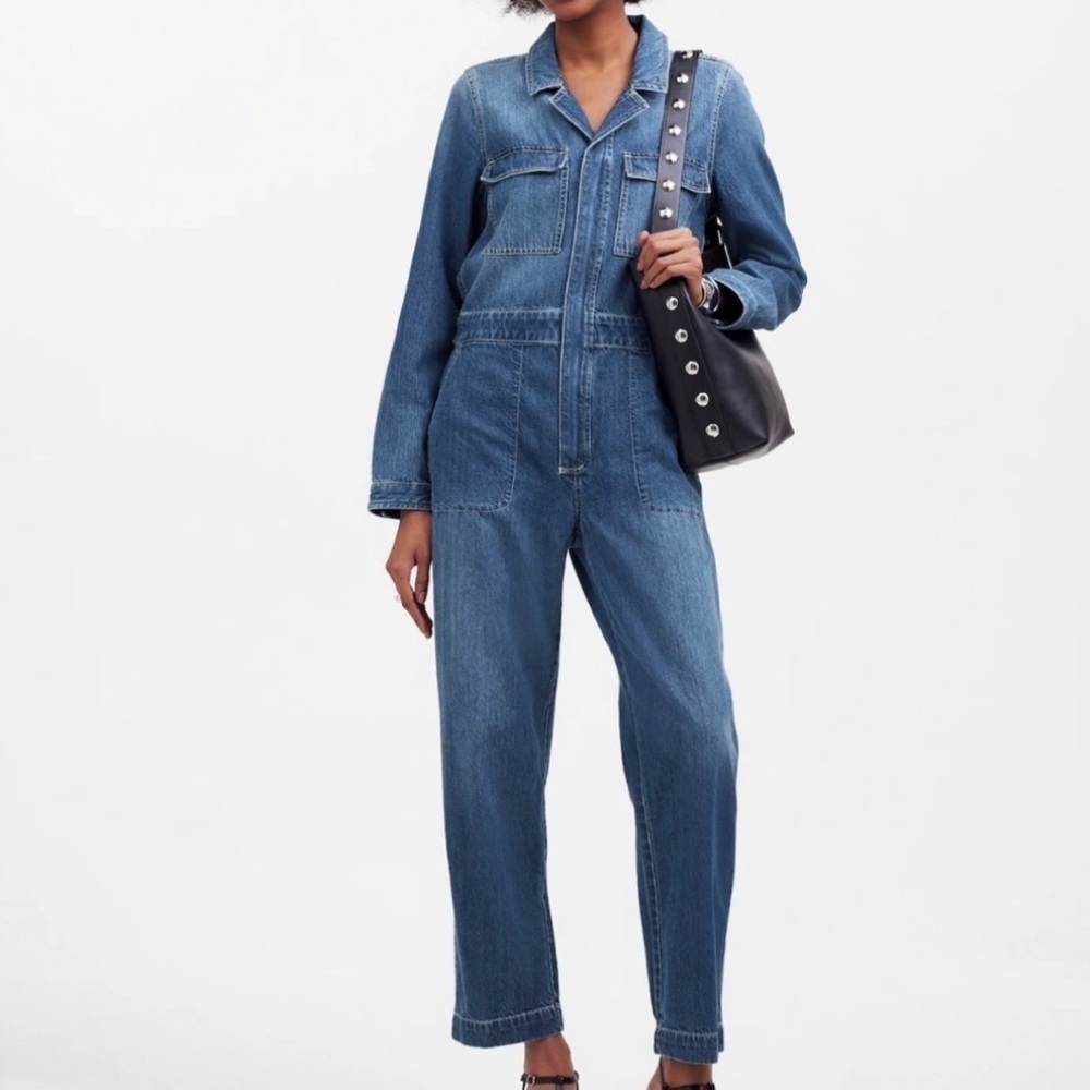 NEW Madewell Utility Coveralls Jumpsuit Blue Denim Size XS Retail $178.00